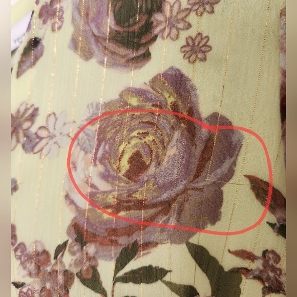 FOURTEENTH PLACE Ella Long Sleeve Chiffon Tiered Maxi dress in yellow bouquet XL - Picture 8 of 16